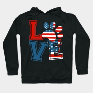 Paws Lover Usa Flag Hoodie